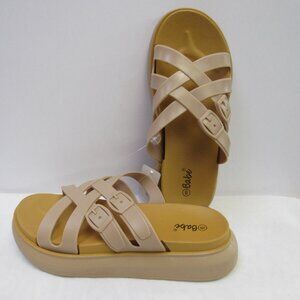 Women's Tan Color Strappy Casual Sandals Multiple Sizes Beach Summer